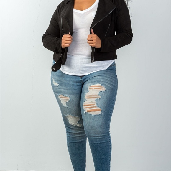 Plus Size Zipper Jacket - Picture 2 of 5